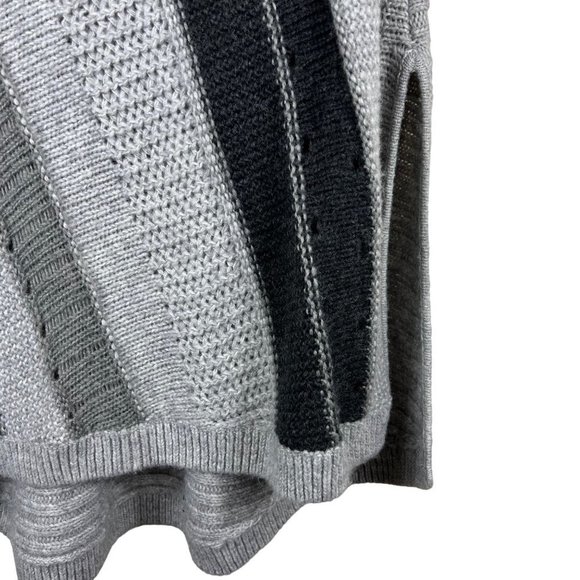 TALBOTS Wool Belnd Grey Cowl Neck Ponch Size L/XL - Picture 7 of 11